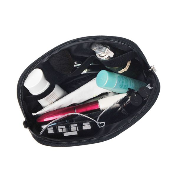 High Density Polyester Travel Cosmetic Bags Light Weight With Embroidered Handle