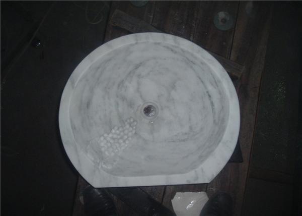 Luxury Natural Stone Sink Carrara White Marble Material With Carved Grape