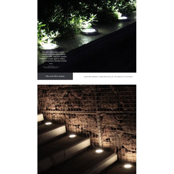 Prenda impermeable al aire libre IP65 de las luces de tierra solares del ODM 600mAh 8 LED