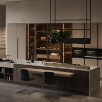 Custom Design Moderno Vila Armário de Cozinha Moderna Armários de Cozinha de Melamina Com Ilha