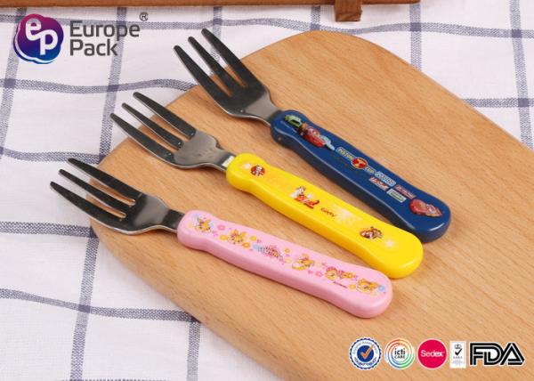 Baby Feed Colourful Steal Kids Cutlery Set 13.5Cm Length With Printing