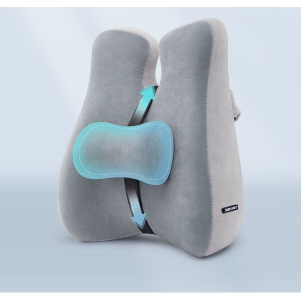 Knitted Lumbar Massage Pillow Chair Cushion Memory Foam Back Rest Support for Hotels