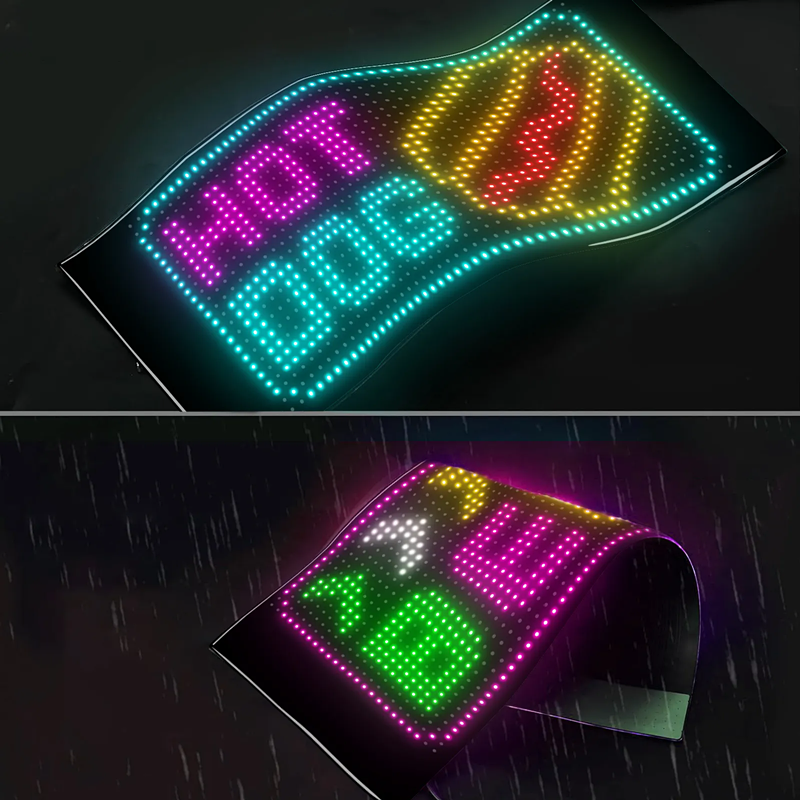 24*48 LED Flexible Light Display APP Control Car Advertising Screen Ip65 Full Color High Definition Car Display