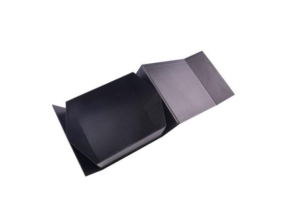 UV Logo Printed Paperboard Folding Gift Boxes , Black Gift Boxes With Lids