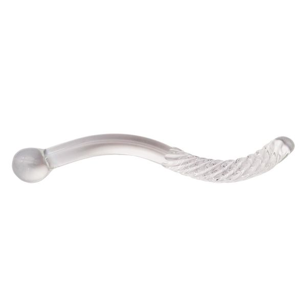 Carved Technique 250mm Crystal Glass Dildo Massage Wand for Women Yoni Wand Stick Feng Shui Style Customized Logo