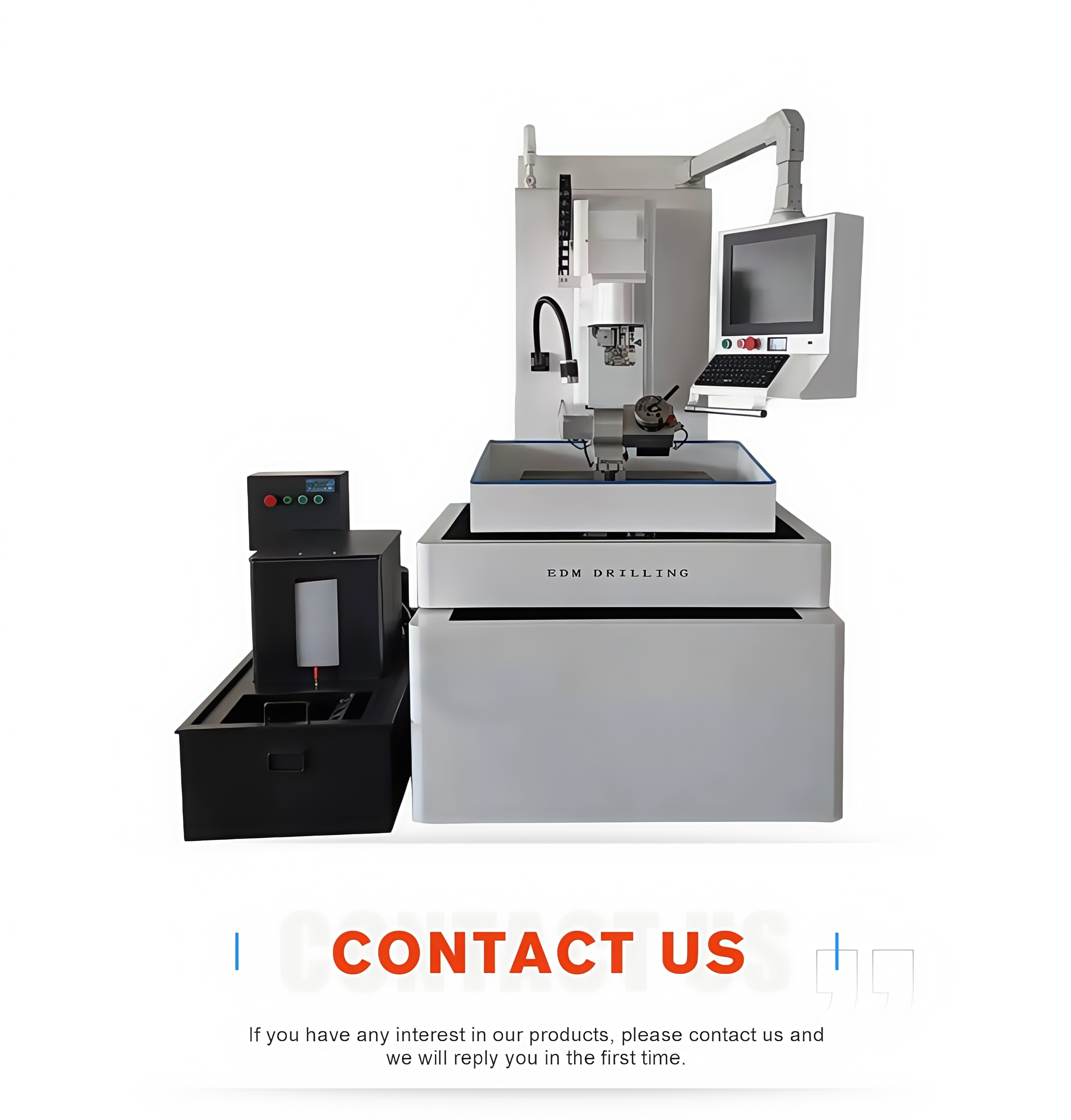 EDM small hole drilling machine with hollow brass or copper electrode tube for high-speed machining of tiny holes in conductive metals regardless of material hardness