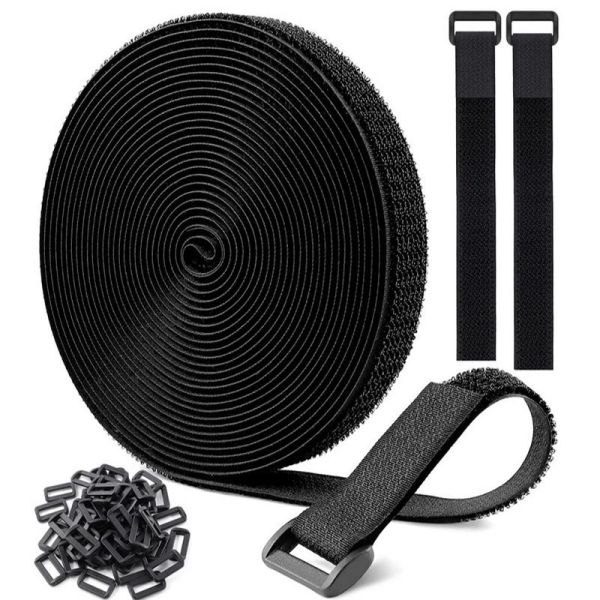 Plastic Buckle 50mm Hook And Loop Cable Tie One Piece Sustainable Hook And Loop Wire Wrap