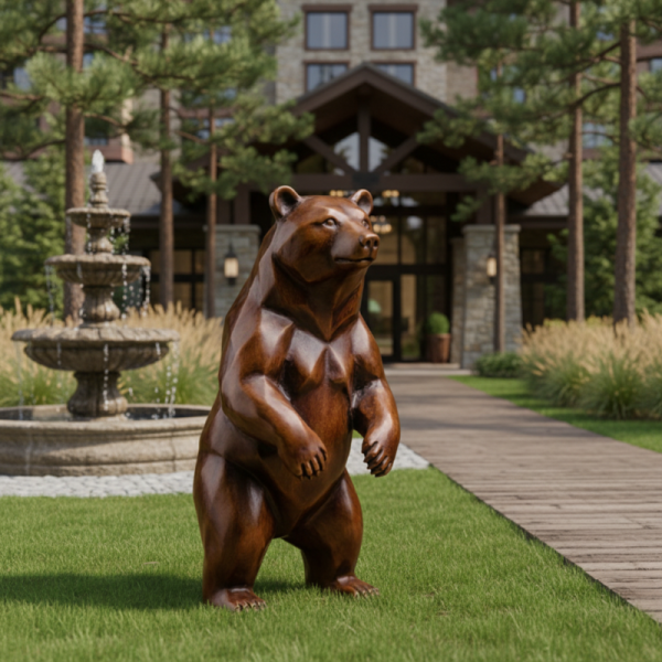 Custom Metal Casting Life Size Bronze Bear Sculpture Outdoor Garden Statue Realistic Animal Art for Villa Park Landscape Decor
