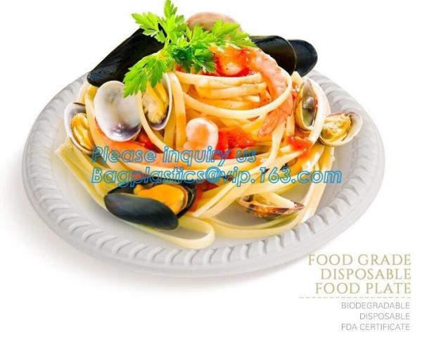custom printed party plates disposable sugarcane bagasse plate Biodegradable Bamboo disposable paper plates bagease pack