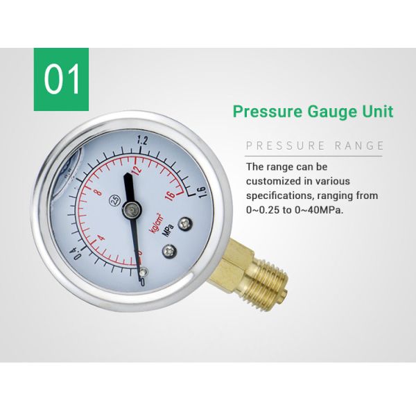 50mm Bottom Connection Glycerine Manometer Pressure Gauge for Oil Filled Applications