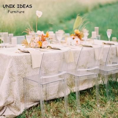 Jardim claro transparente 81cm de Ghost Crystal Wedding Chairs Rentals Outdoor