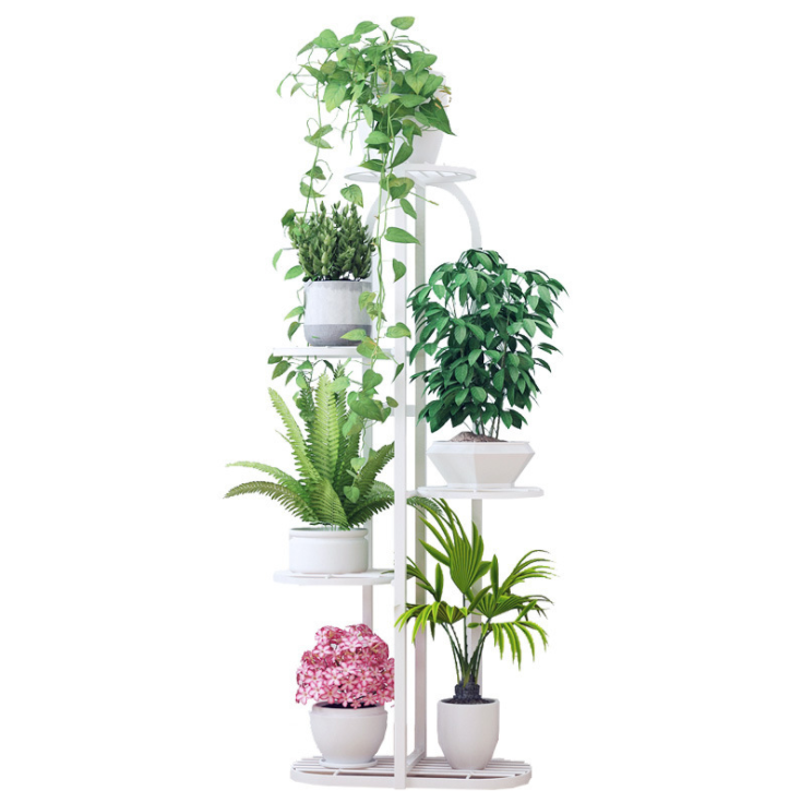 4 Tier Plant Stand Flower Pot Rack , Wrought Iron Corridor Plant Rack