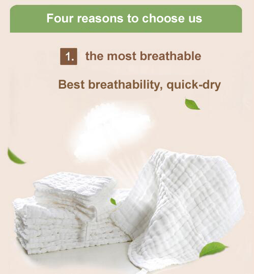 New born baby diaper 10 layer 100% cotton washable gauze baby products