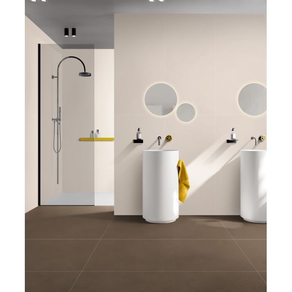 Deep Coffee Colored Indoor Porcelain Tiles Leather Texture Anti Slip Surface