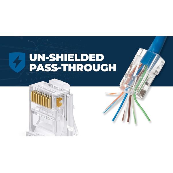 Male UTP Cat5e Cat6 Toolless RJ45 Connector For LAN Cable