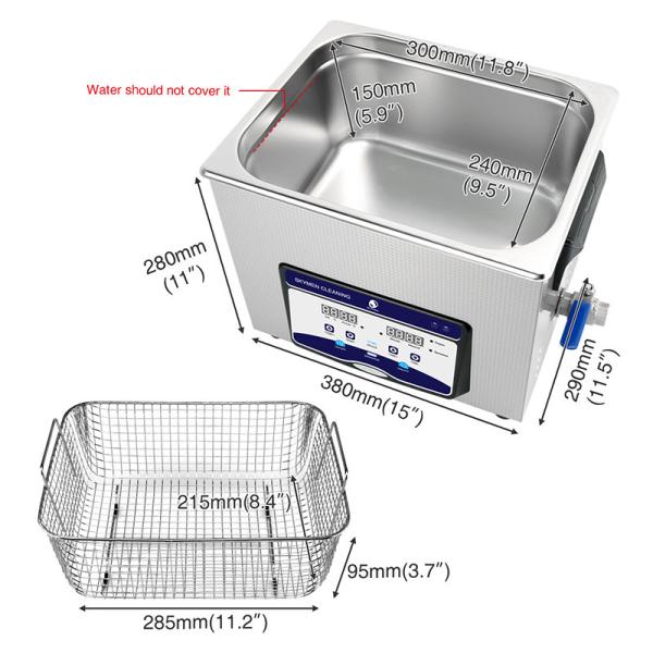 ROCH 240W 10L Tabletop Ultrasonic Cleaner Eyeglasses Degreasing Ultrasonic Bath