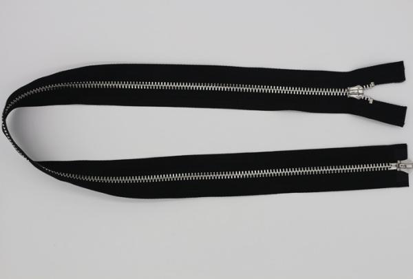 Non Lock Slider 20 Inch Two Way Metal Zip Black Polyester Tape For Backpack