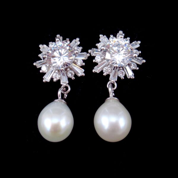 Платина украшений С925 детей формы вишни серебряная с реальным жемчугом