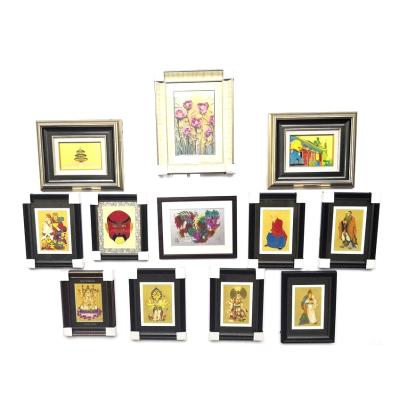 Living Room Metallic Framed Art Handcrafted  Decorative Etch  Silkscreen Printing