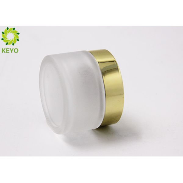 Frosted Glass Cosmetic Cream Jar 30ml With Golden Aluminum Screw Lid