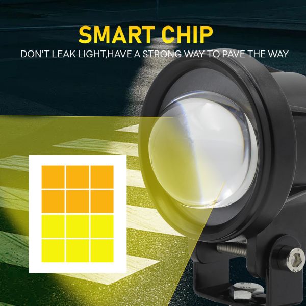 Aluminum White Yellow Direct Light 30V LED Spot Lights Motorcycle
