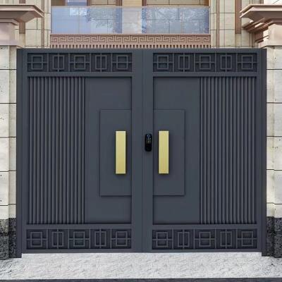 Outside Decoration Black Entrance Double Stainless Steel Door Wrought Iron Design Main Gate