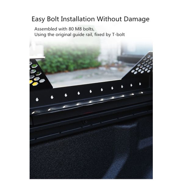 Ford Ranger Jeep Tacoma Tundra Hilux Truck Bed Rack with Adjustable and Silver Design