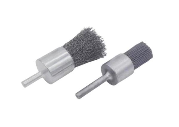 25mm OD Solid Shank Steel Wire Crimped Wire End Brush for Rust Paint Removal