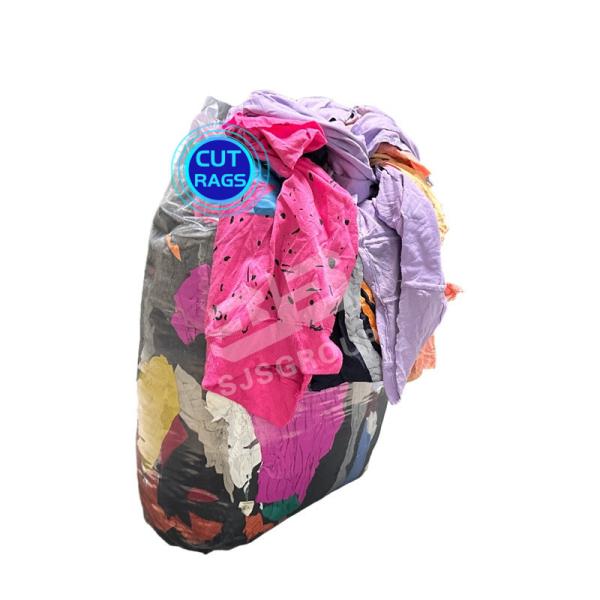 High quality 35-55cm cut used cloth wiper cotton cleaning rags 10kg bales industrial t shirt rags