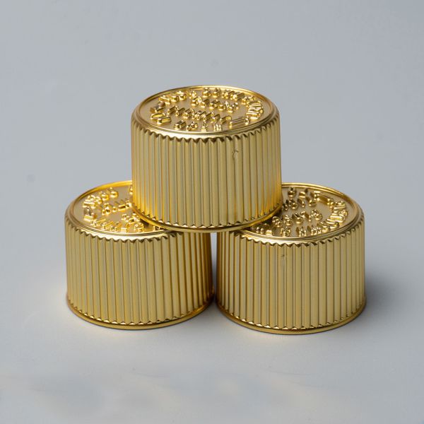Electroplating Gold Child Proof Lid , 20mm Pharmaceutical Bottle Cap