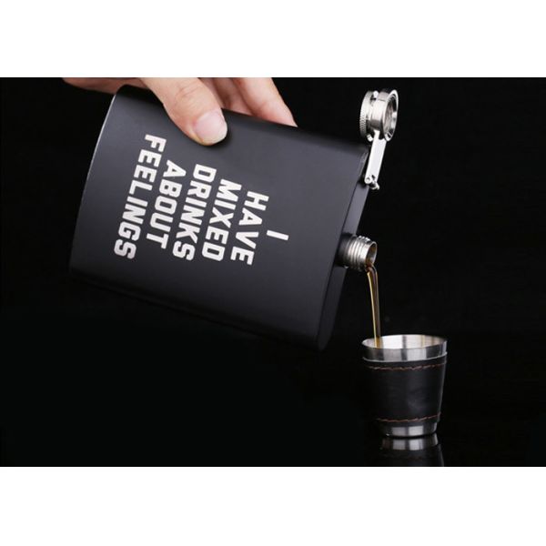 Matte Black Kitchen Household Items 8oz Stainless Steel Hip Flask