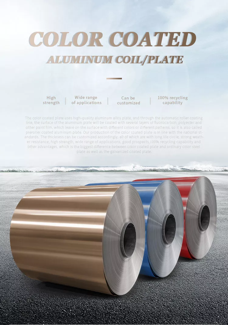 Série 1000 et 3000 bobine en aluminium revêtue de PVC 0,6 mm en grain de bois bobine en aluminium stock pour le mur de toiture de gouttière