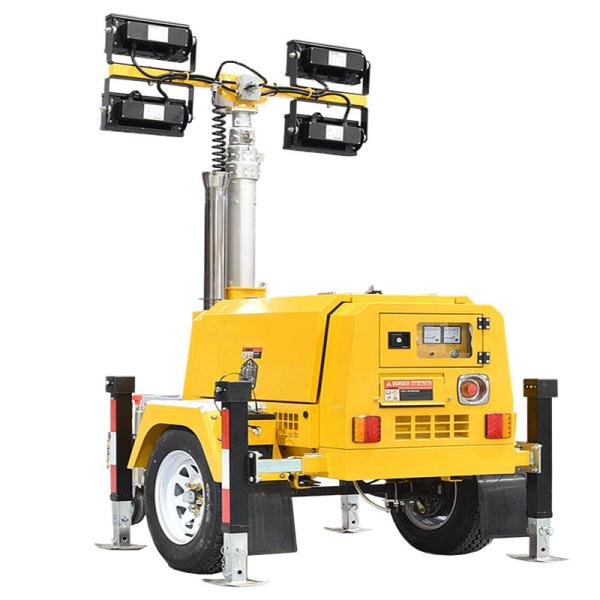Diesel Generator Light Tower Industrial Light Tower 4 × 1000W MHD LED Light Tower for sale