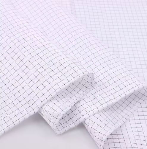 Anti-static ESD Cleanroom Polyester Fabric, 5mm Grid, White, Cleanroom Coating
