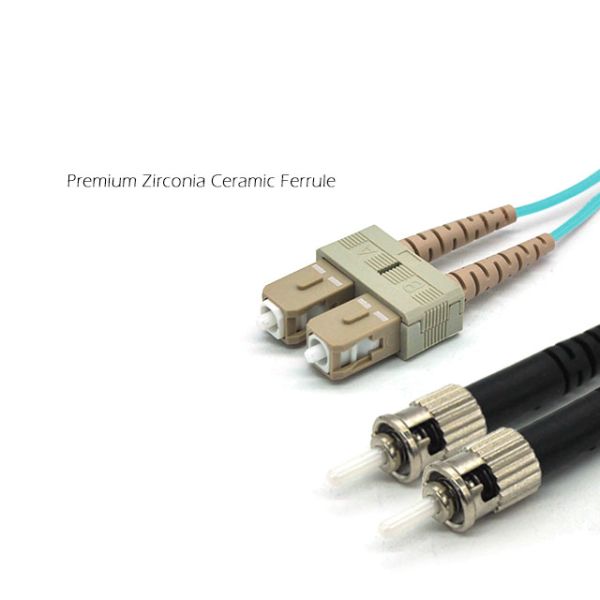SC ST OM3 Duplex Fiber Optic Patch Cord Multimode , FTTX Fiber Optic Jumper