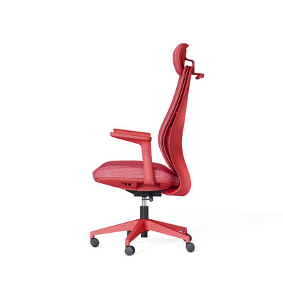 Red Mesh Fabric Ergonomic Office Executive Chair Special Armrest Design Offering Comfortable Seat Cushion Adjustable Height and Tilt Lock for Enhanced Work Efficiency