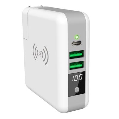 Four In One Universal 2 USB Qi Wireless Charger Power Bank