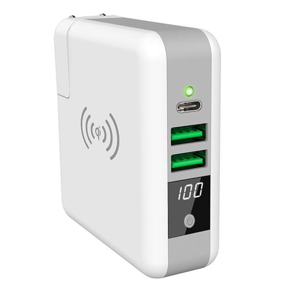 Wall Charging 2 USB 6700mAh Wireless Charger Power Bank