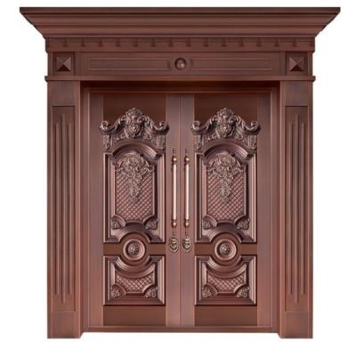 Brass Embossed Decorative Entry Door Bronze Double Door Main Entrance