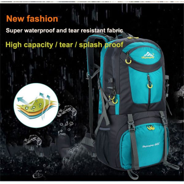 BSCI Water Resistant Hiking Backpack 60L Hiking Mountaineering Backpack