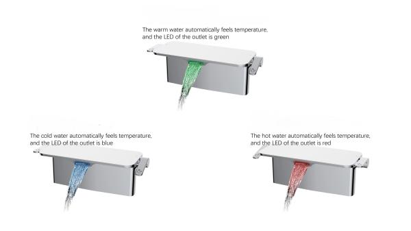 Polished Ceramic Spool Shelving Basin Faucet Color Can Be Presented According To Water Temperature To Avoid Burns