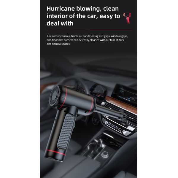 Powerful 4 in 1 Car Vacuum Cleaner with 6000PA Suction LED Lights and USB Power Source