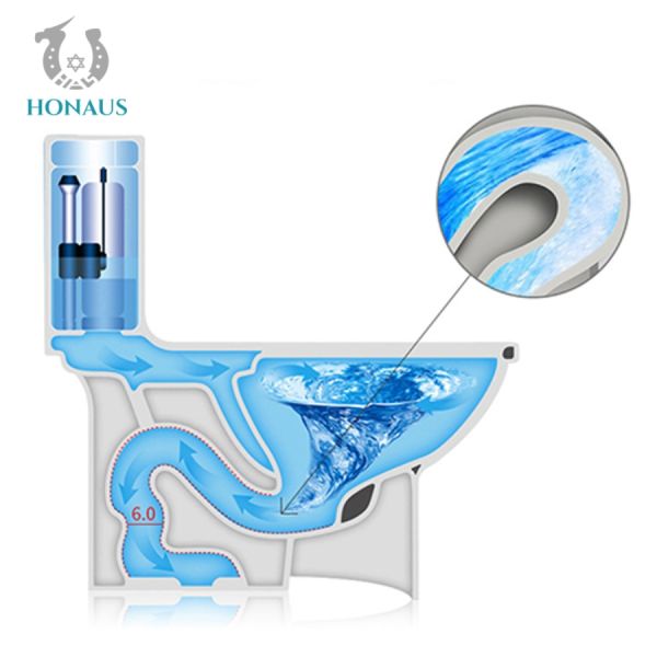 Siphonic Flushing S Trap One Piece Toilet Bowl OEM/DOM Accepted