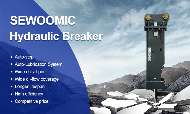 75 mm Silent Demolition Hydraulic Breaker Attachment de alto rendimiento para excavadoras de 6 a 9 toneladas