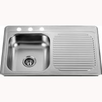 Fregadero de cocina de Topmount del cuenco del escurridero del fregadero solo con el agujero de golpecito tres