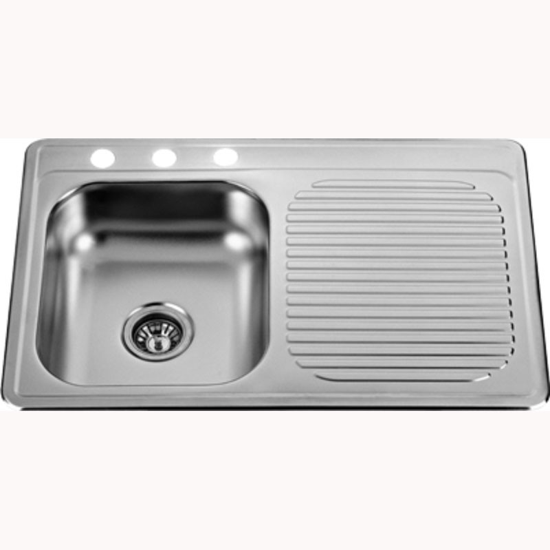 Кухонная раковина Topmount шара Drainboard раковины одиночная с отверстием крана 3