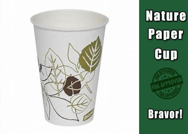 Takeaway Recyclable Paper Cups With Lids Custom Made Colorful PE Coating Paper