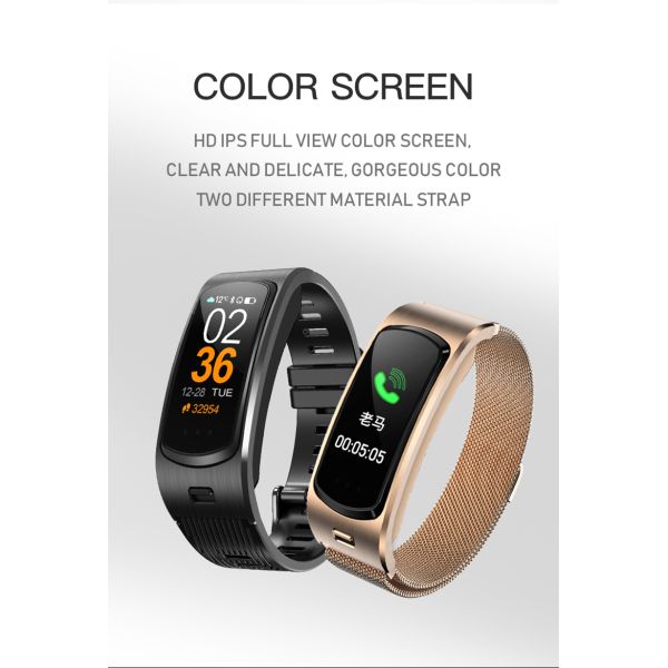 0.96inch Health Sleep Tracker IP66 90MAH Smart Call Bracelet Exercise Dustproof Watch
