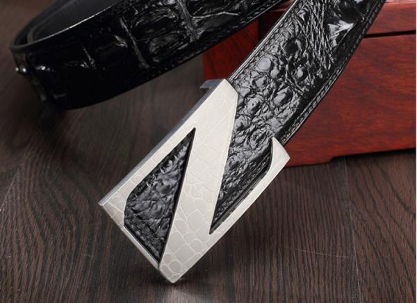 Factory price fashion casual belt stainless alloy buckle crocodile belts