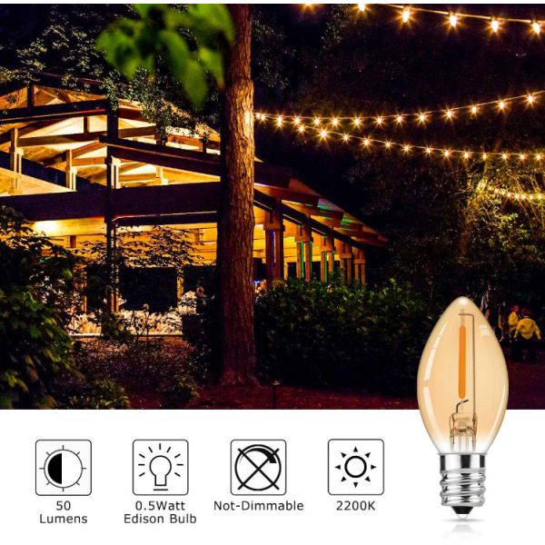 Шарики СИД Dimmable ночи 0,5 ватт C7 античные для домашнего 2700K 50lm